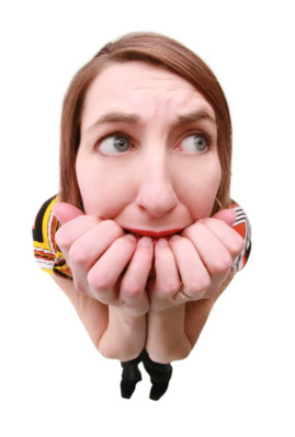 fearful woman