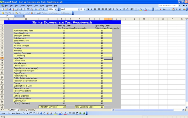 startup expenses
