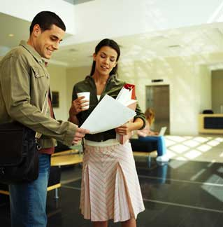 woman flirting in business